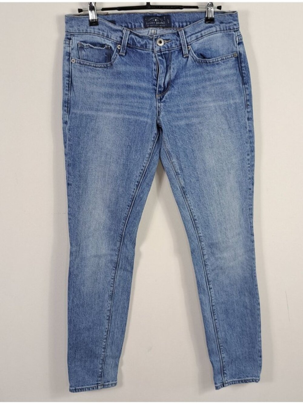 Lucky Brand 4/27 Charlie Skinny Jeans Blue Low Rise Casual Ankle Crop